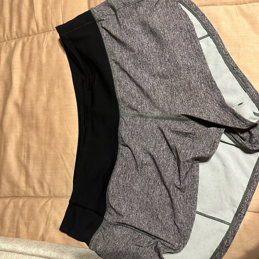 Lululemon Athletica Black and Heather Gray Athletic Shorts